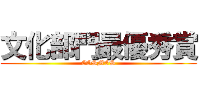 文化部門最優秀賞 (COSMOS)