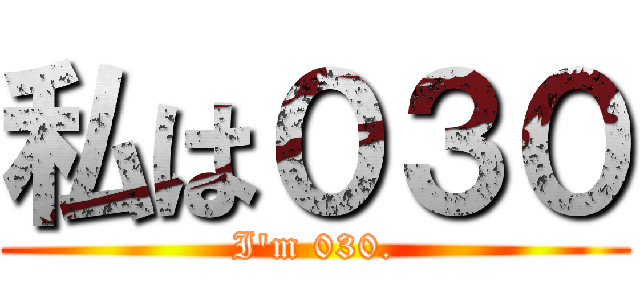 私は０３０ (I\'m 030.)