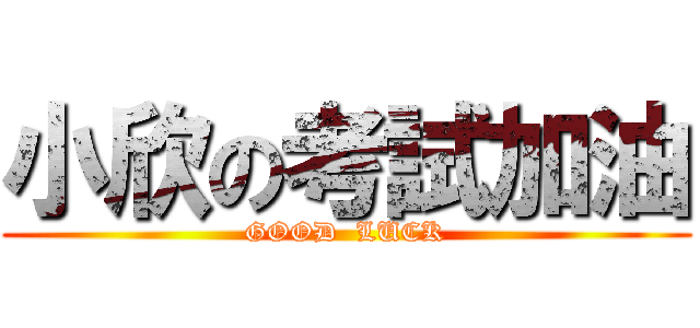 小欣の考試加油 (GOOD  LUCK)