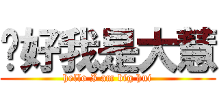 你好我是大慧 (hello I am big hui)