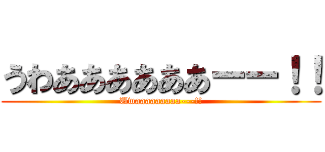 うわああああああーー！！ (Uwaaaaaaaaa---!!)
