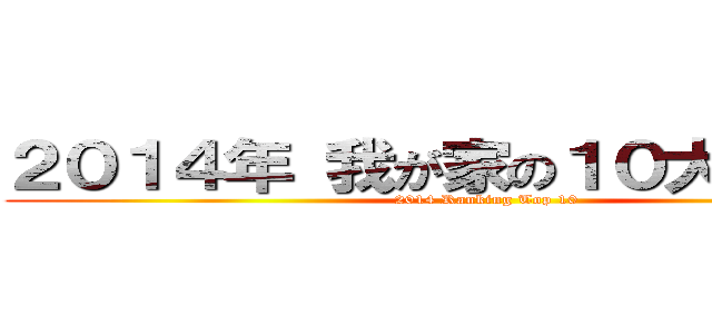 ２０１４年 我が家の１０大ニュース (2014 Ranking Top 10)