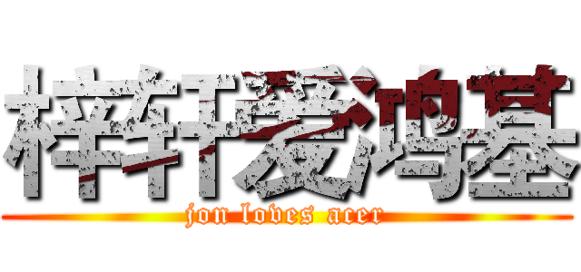梓轩爱鸿基 (jon loves acer)