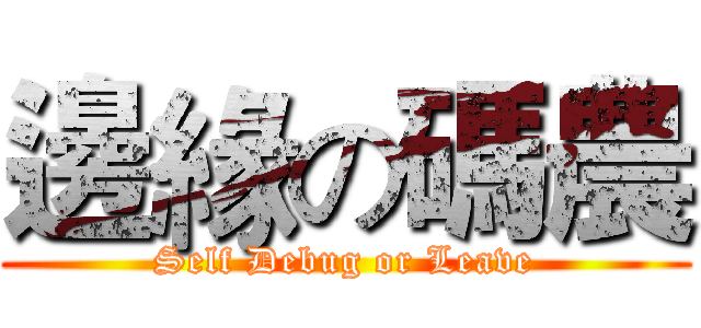 邊緣の碼農 (Self Debug or Leave)