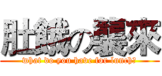 肚餓の襲來 (what do you have for lunch?)
