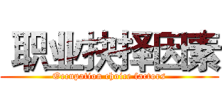  职业抉择因素 (Occupation choice factors)