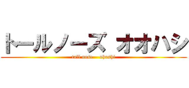 トールノーズ オオハシ (tall nose    ohashi)