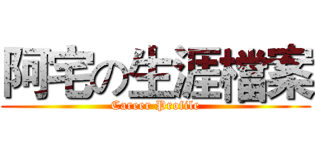 阿宅の生涯檔案 (Career Profile)