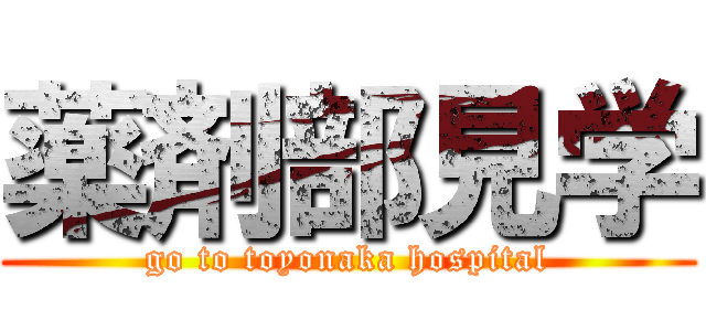 薬剤部見学 (go to toyonaka hospital)