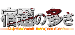 宿題の多さ (I have to a lot of homework)