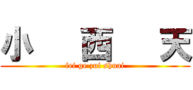 小   西   天 (fei ge zui shuai)
