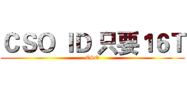 ＣＳＯ ＩＤ 只要１６Ｔ (CSO)