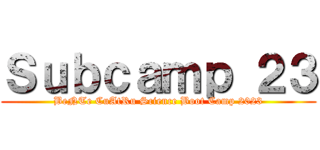 Ｓｕｂｃａｍｐ ２３ (BeNTe CuAtRu Science Boot Camp 2023)