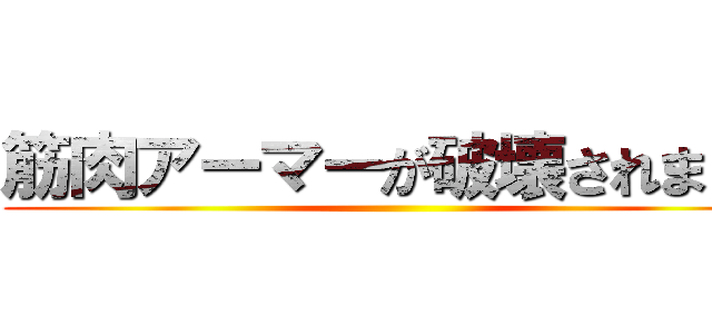 筋肉アーマーが破壊されました ()