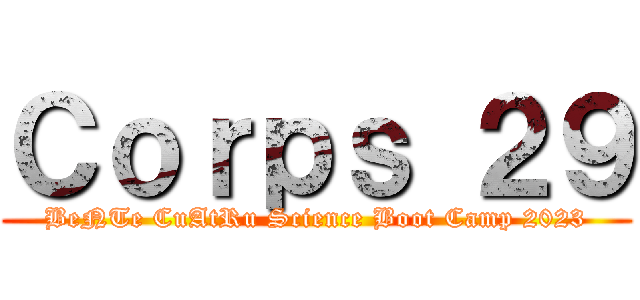 Ｃｏｒｐｓ ２９ (BeNTe CuAtRu Science Boot Camp 2023)