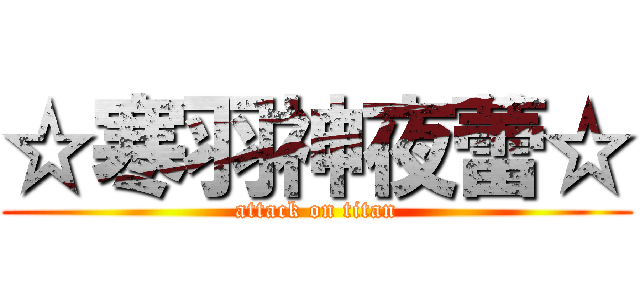 ☆寒羽神夜蕾☆ (attack on titan)