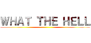 ＷＨＡＴ ＴＨＥ ＨＥＬＬ ()