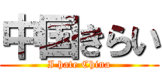 中国きらい (I hate China)