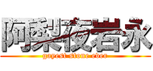 阿梨夜岩永 (gayest stone ever)