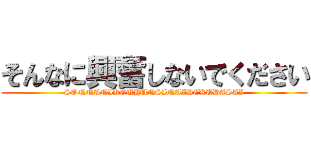 そんなに興奮しないでください (SONNANIKOUHUNSINAIDEKUDASAI)