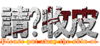 請你收皮 (Please put away the skin of)