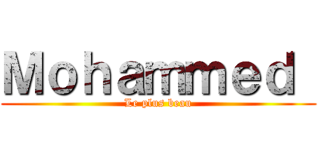 Ｍｏｈａｍｍｅｄ  (Le plus beau)
