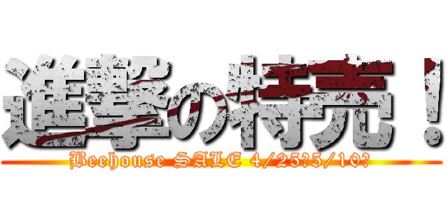 進撃の特売！ (Beehouse SALE 4/25～5/10迄)