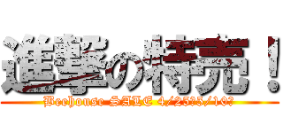 進撃の特売！ (Beehouse SALE 4/25～5/10迄)