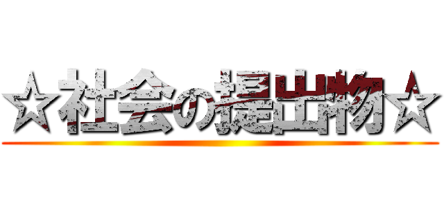 ☆社会の提出物☆ ()
