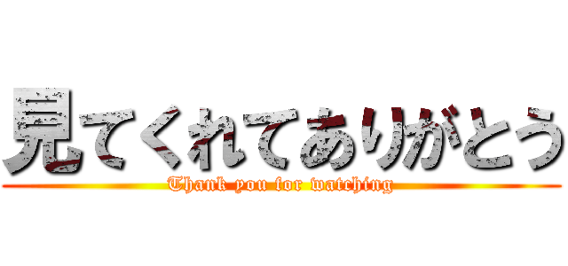 見てくれてありがとう (Thank you for watching)