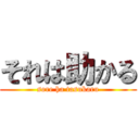 それは助かる (sore ha tasukaru)