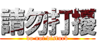 請勿打擾 (do not disturb)