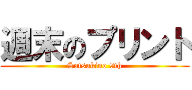 週末のプリント (Satsukino 9th)