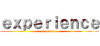 ｅｘｐｅｒｉｅｎｃｅ (experience)