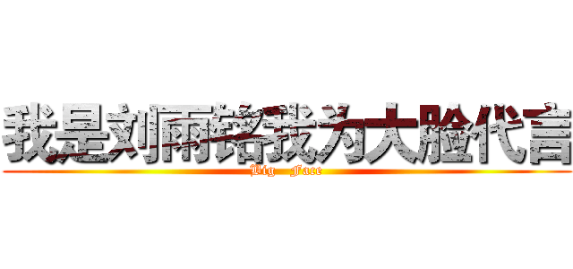 我是刘雨铭我为大脸代言 (Big   Face)