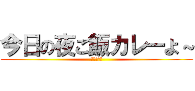 今日の夜ご飯カレーよ～ (おいしそう)