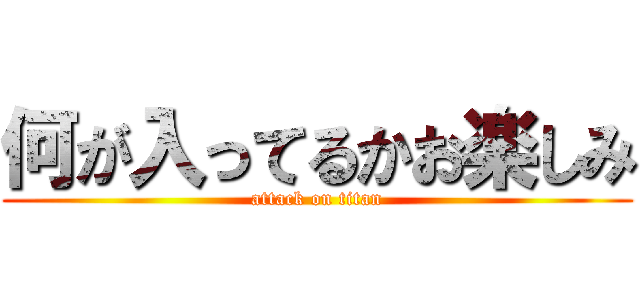 何が入ってるかお楽しみ (attack on titan)