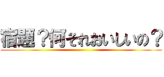 宿題？何それおいしいの？ ()