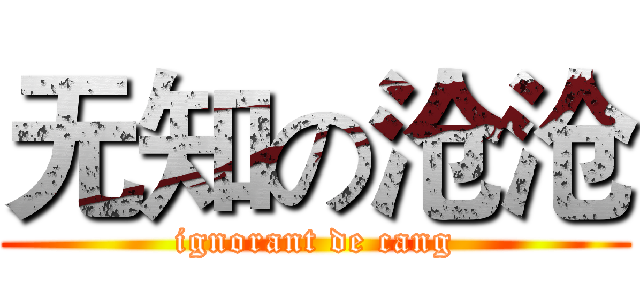 无知の沧沧 (ignorant de cang)