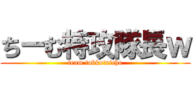 ちーむ特攻隊長ｗ (team tokkotaicho)