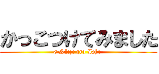 かっこつけてみました (3 Sätze pro Jahr )