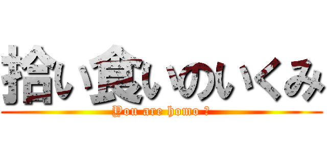 拾い食いのいくみ (You are homo ?)