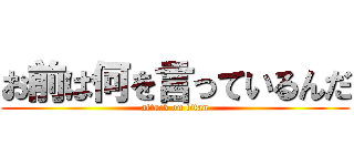 お前は何を言っているんだ (attack on titan)