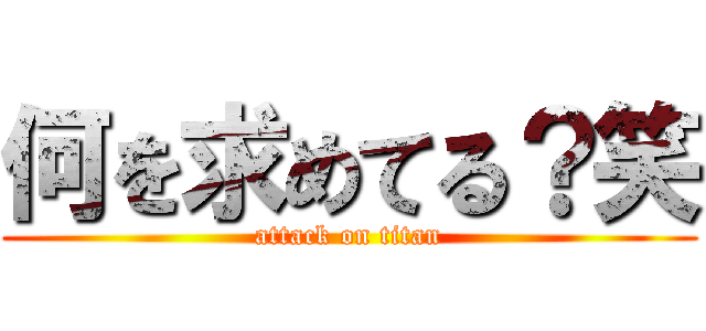 何を求めてる？笑 (attack on titan)