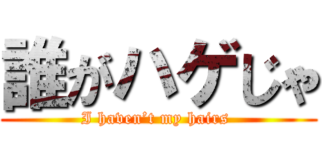 誰がハゲじゃ (I haven’t my hairs )