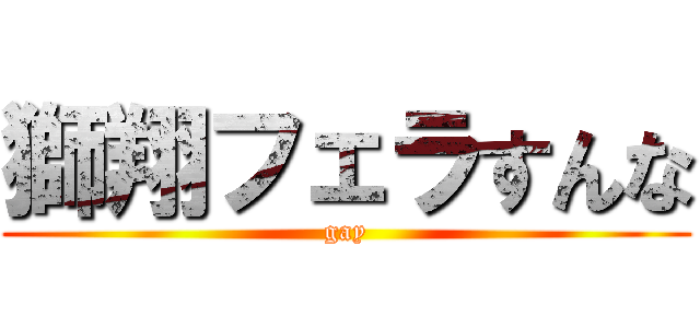獅翔フェラすんな (gay)