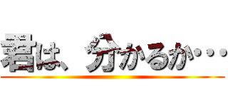 君は、分かるか… ()