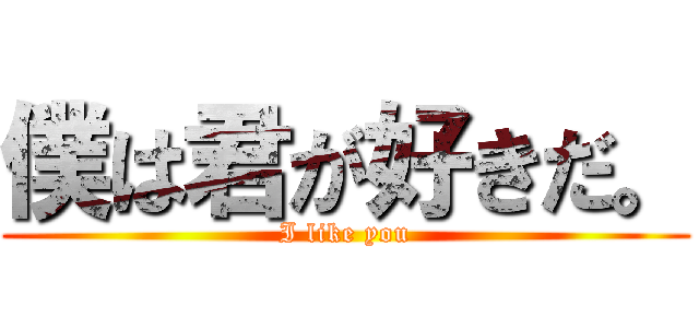 僕は君が好きだ。 (I like you)