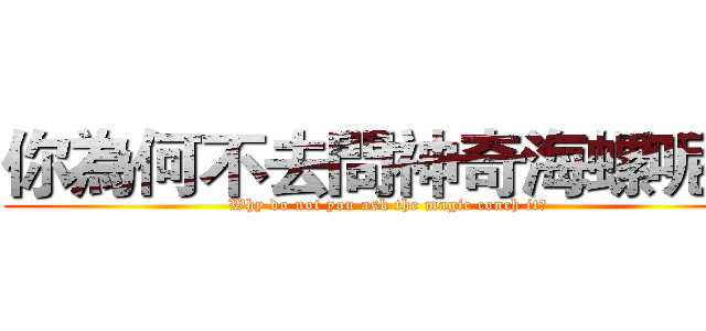 你為何不去問神奇海螺呢？ (Why do not you ask the magic conch it?)