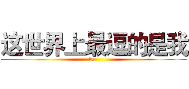 这世界上最逗的是我 (wc )